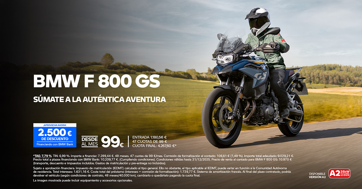 BMW F800 GS desde 99€ al mes